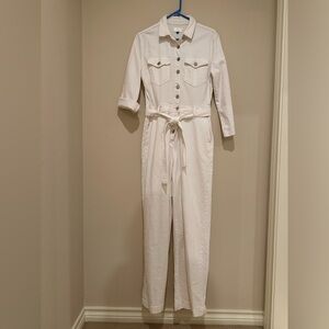 7 For all Mankind white denim jumpsuit. Size M.